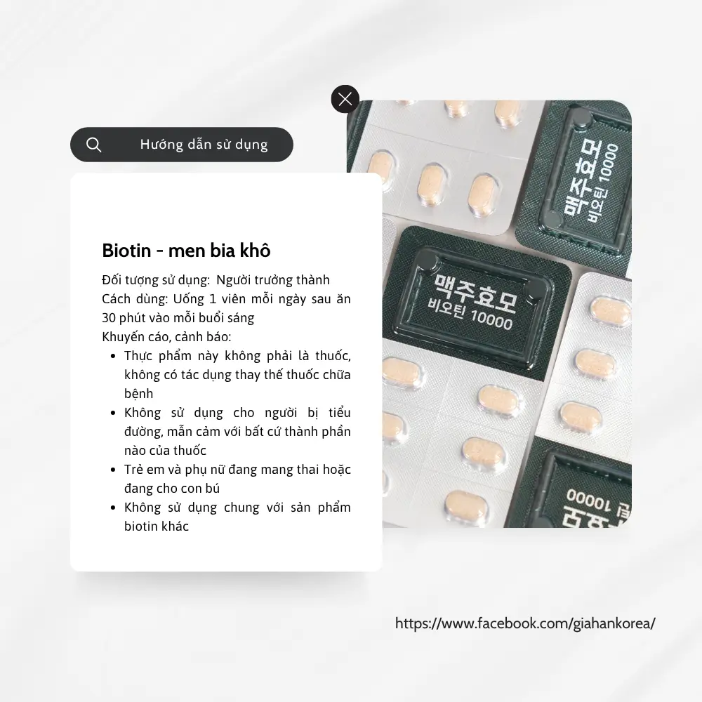 Viên Uống Mọc Tóc Biotin - Men Bia Khô